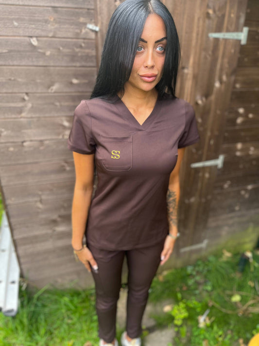 Chocolate V neck 🤎 - [Swanky sets