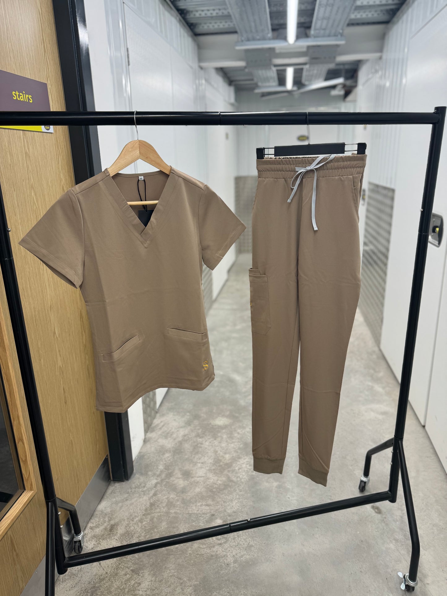 Earthy brown V neck bottoms