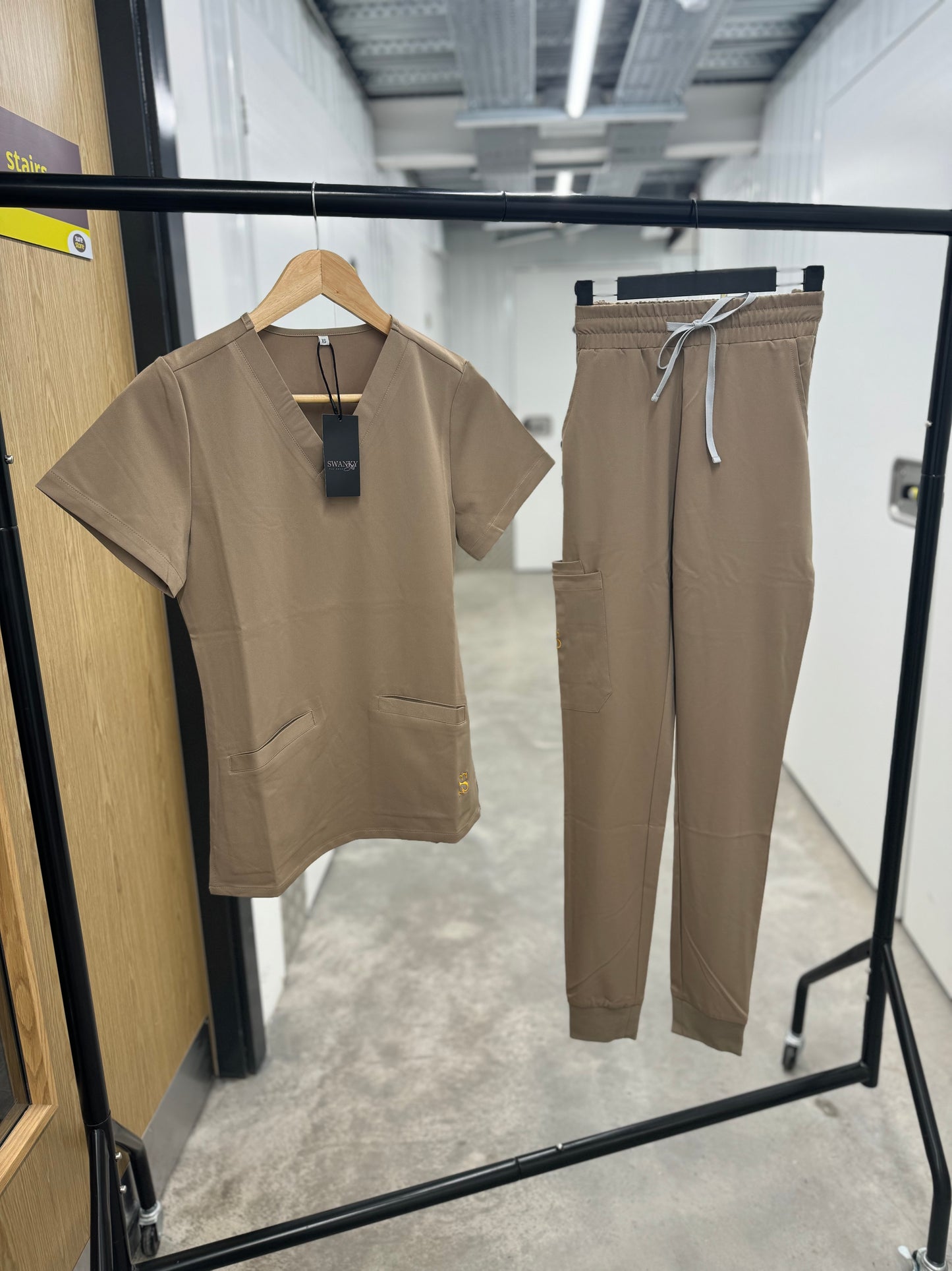 Earthy brown V neck bottoms