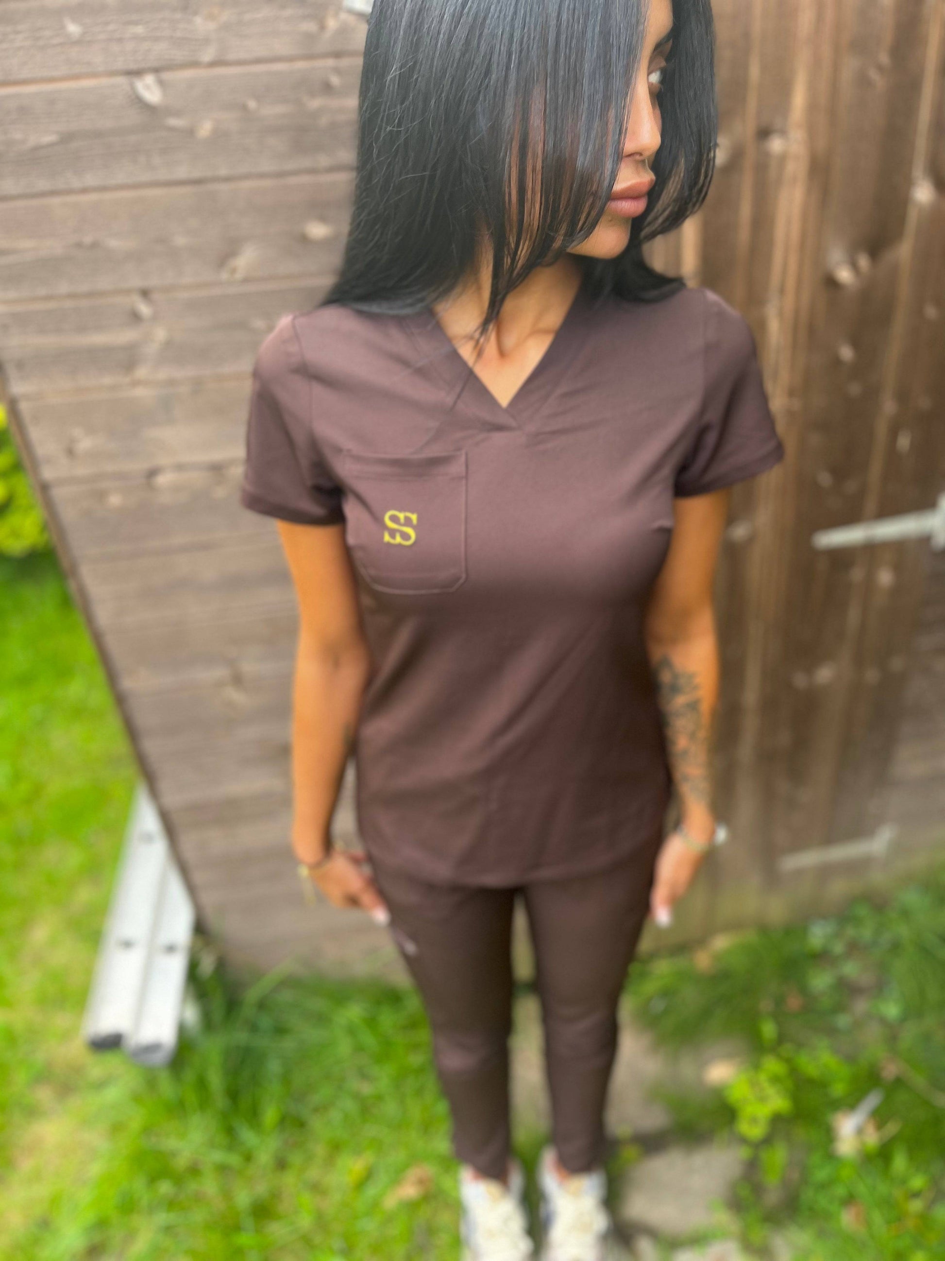 Chocolate V neck 🤎 - [Swanky sets