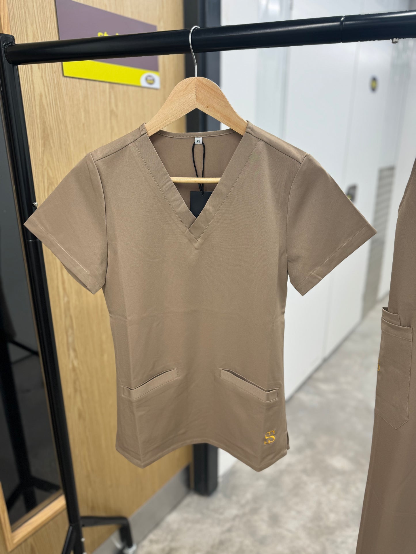 Earthy brown V neck top