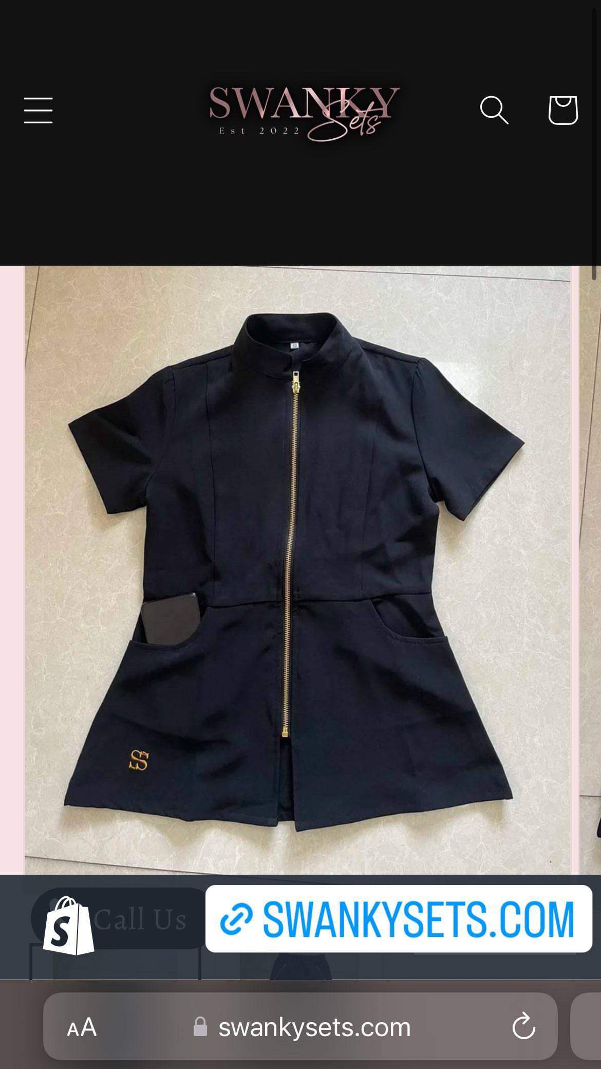 Black midnight Scrub Top