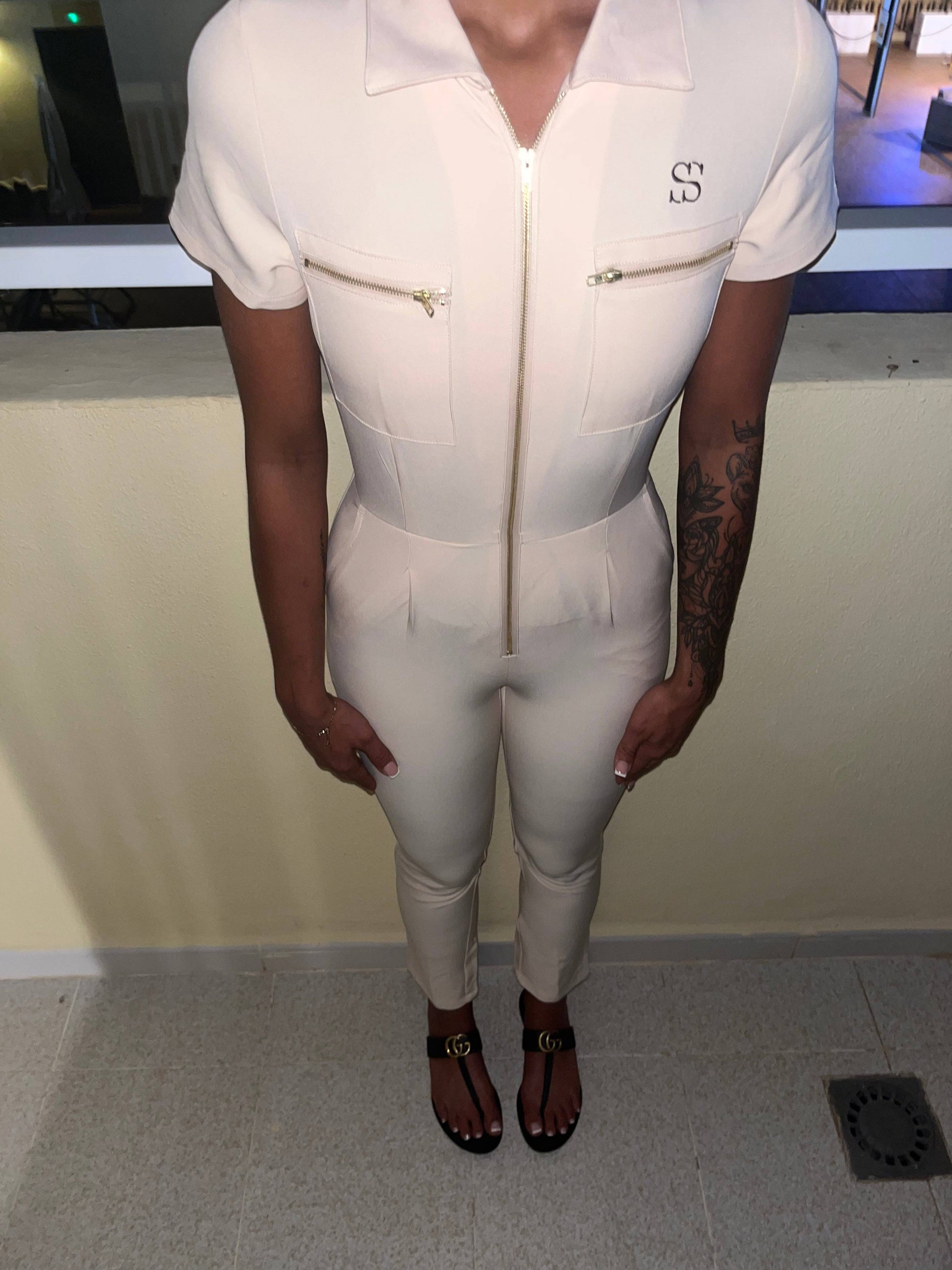 Deluxe jumpsuit in beige š„ - [Swanky sets