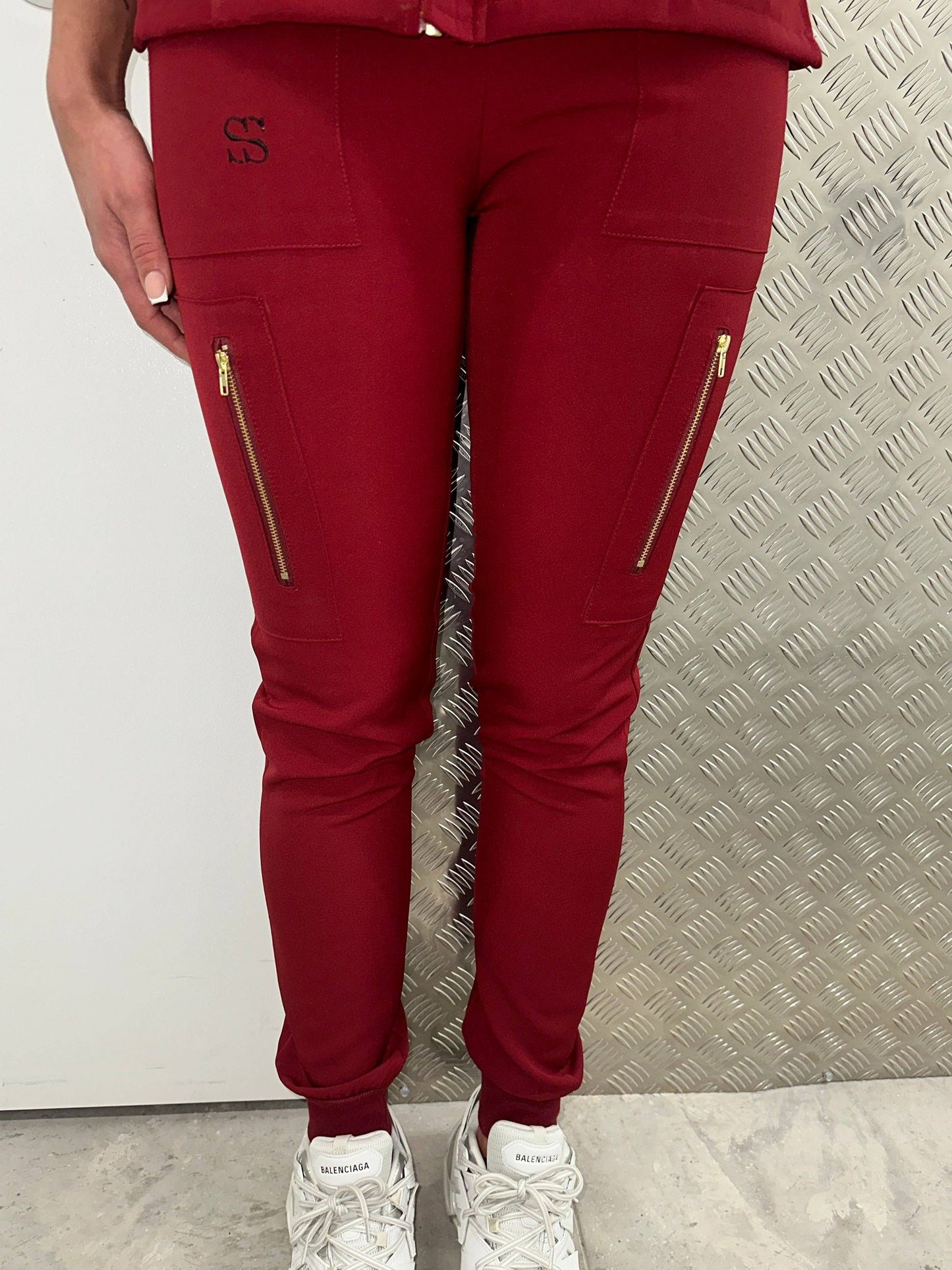 Burgundy Luxury Salon Bottoms