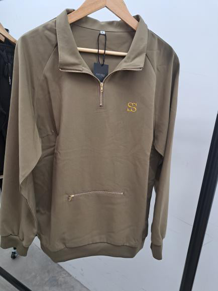 Earthy brown long sleeve scrub set