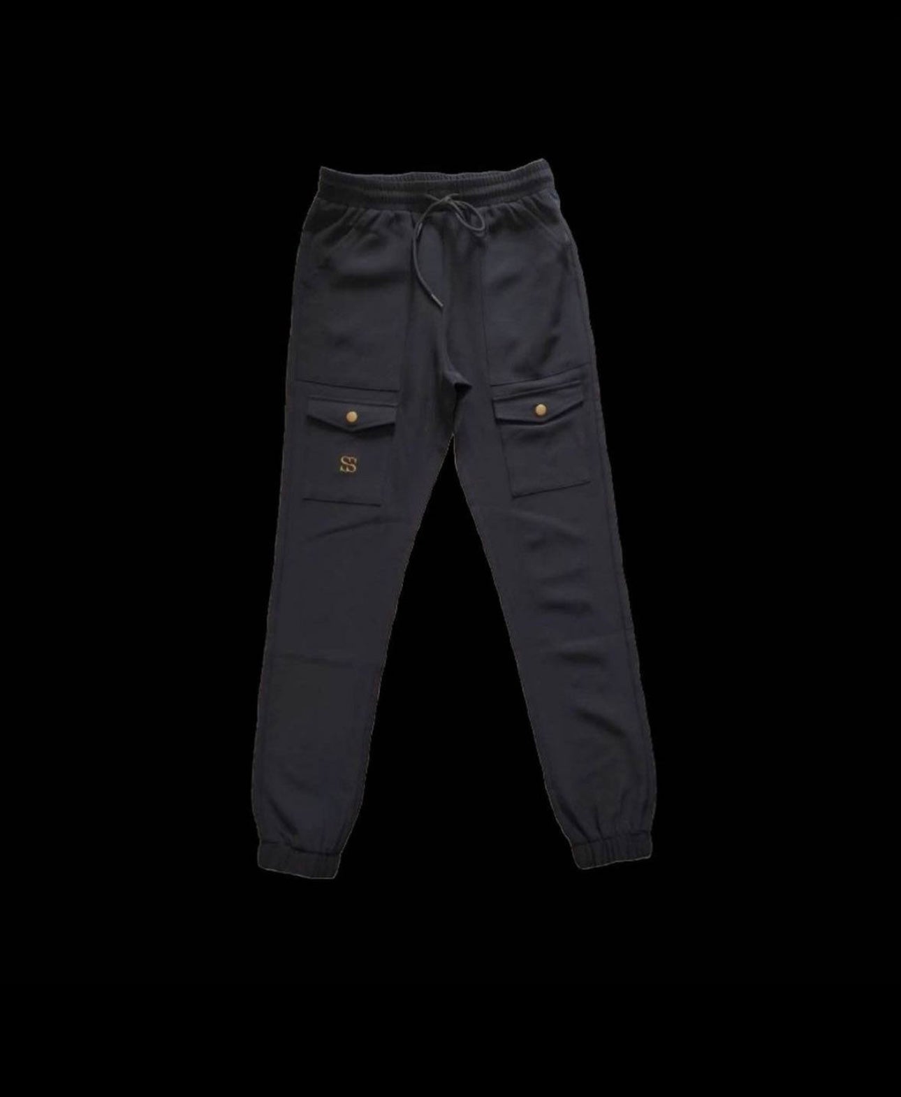 Petite Black Cargo Deluxe Pants