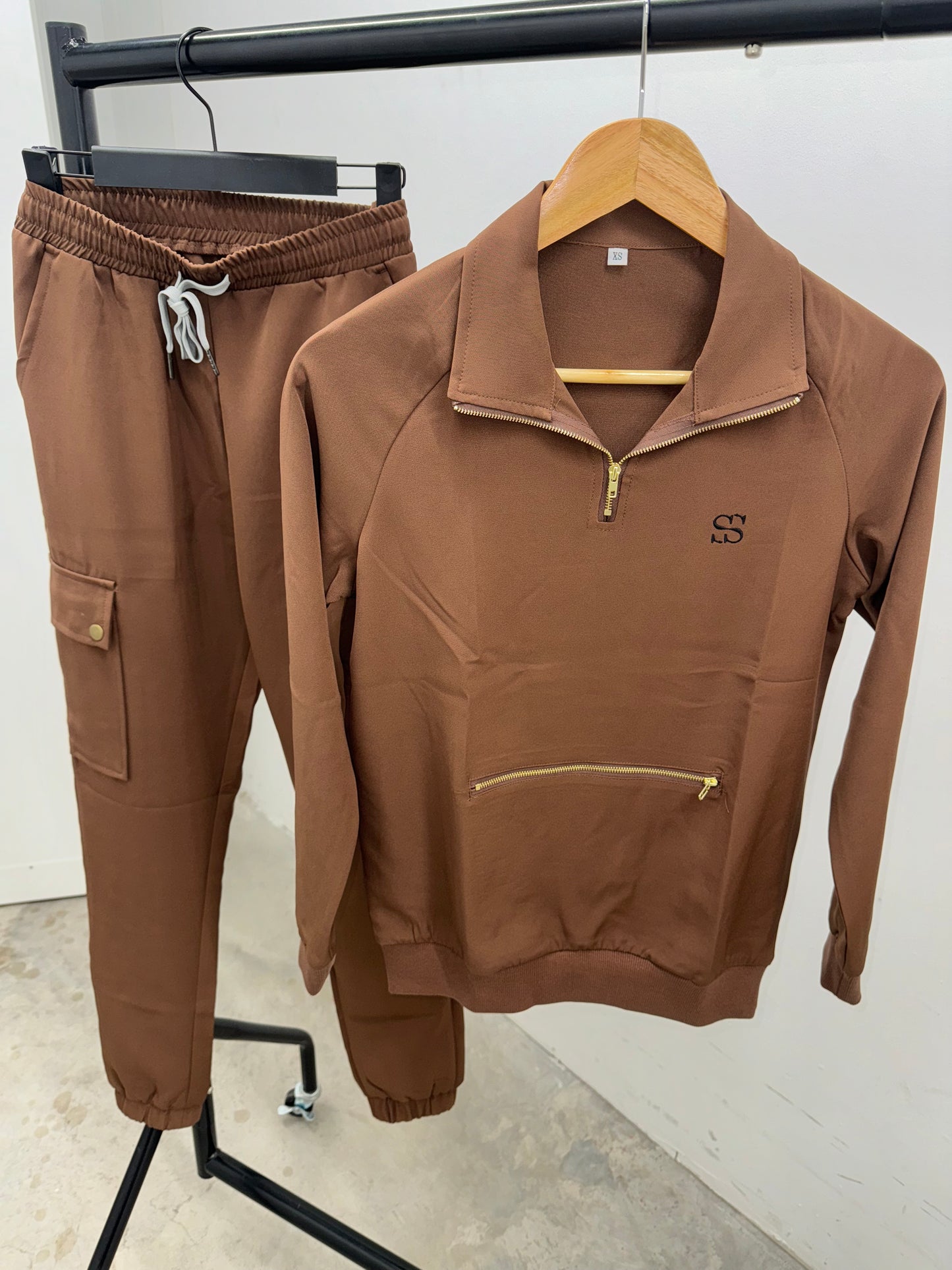 Chocolate Long Sleeve Scrub Set