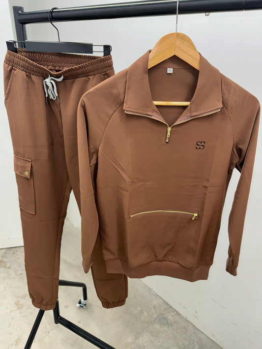 Chocolate Long Sleeve Scrub Set