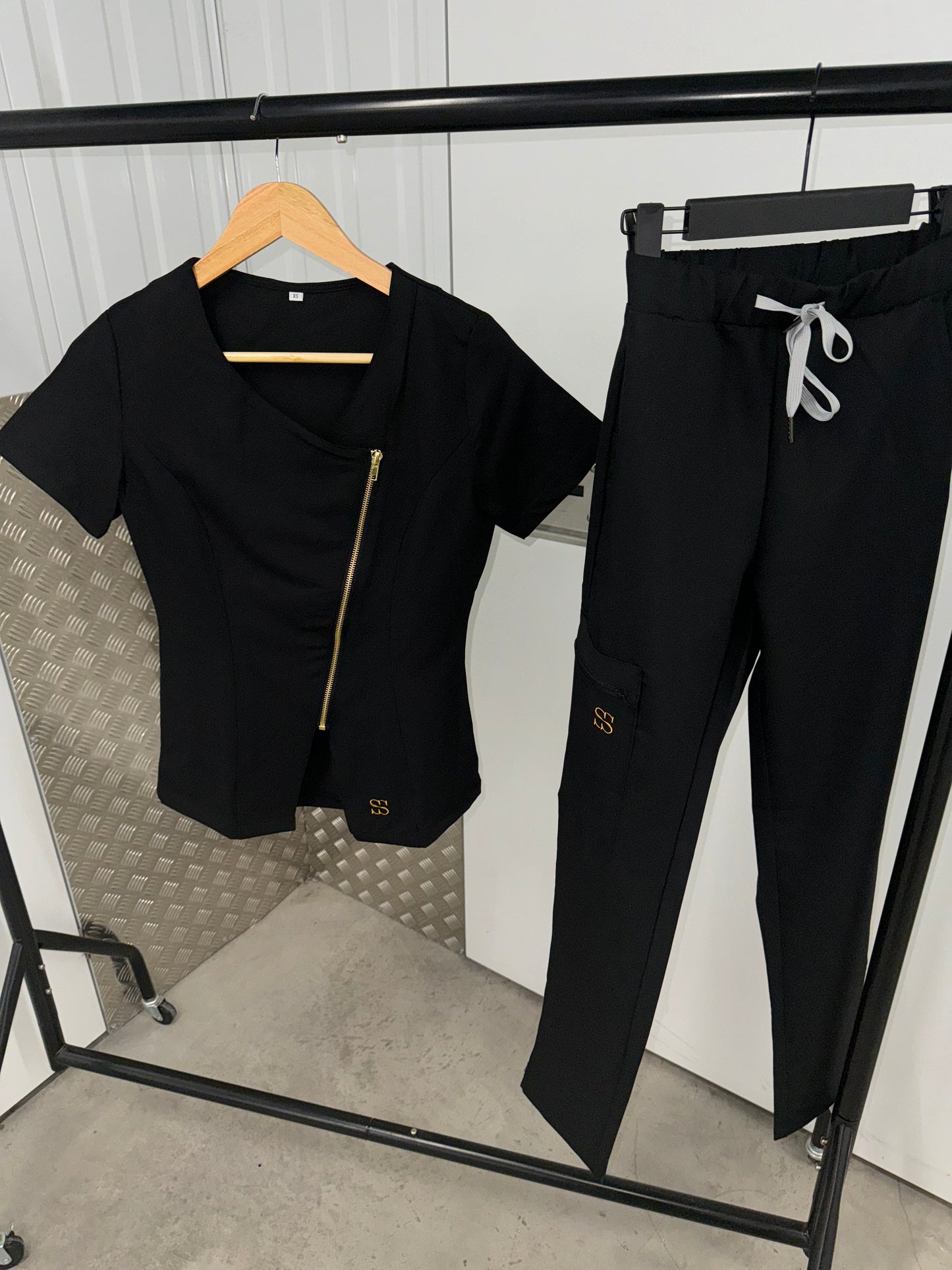 Black Luxurious Scrub Set