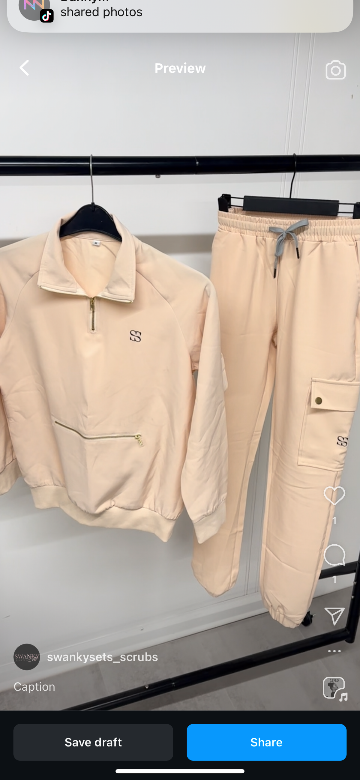 Beige long sleeve scrub set