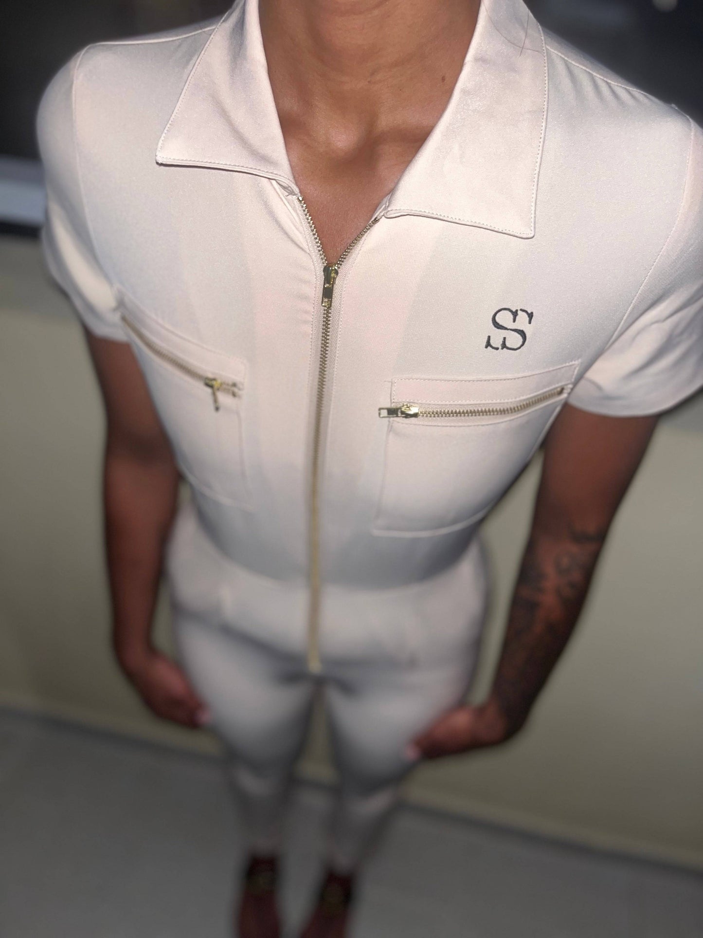 Deluxe jumpsuit in beige š„ - [Swanky sets