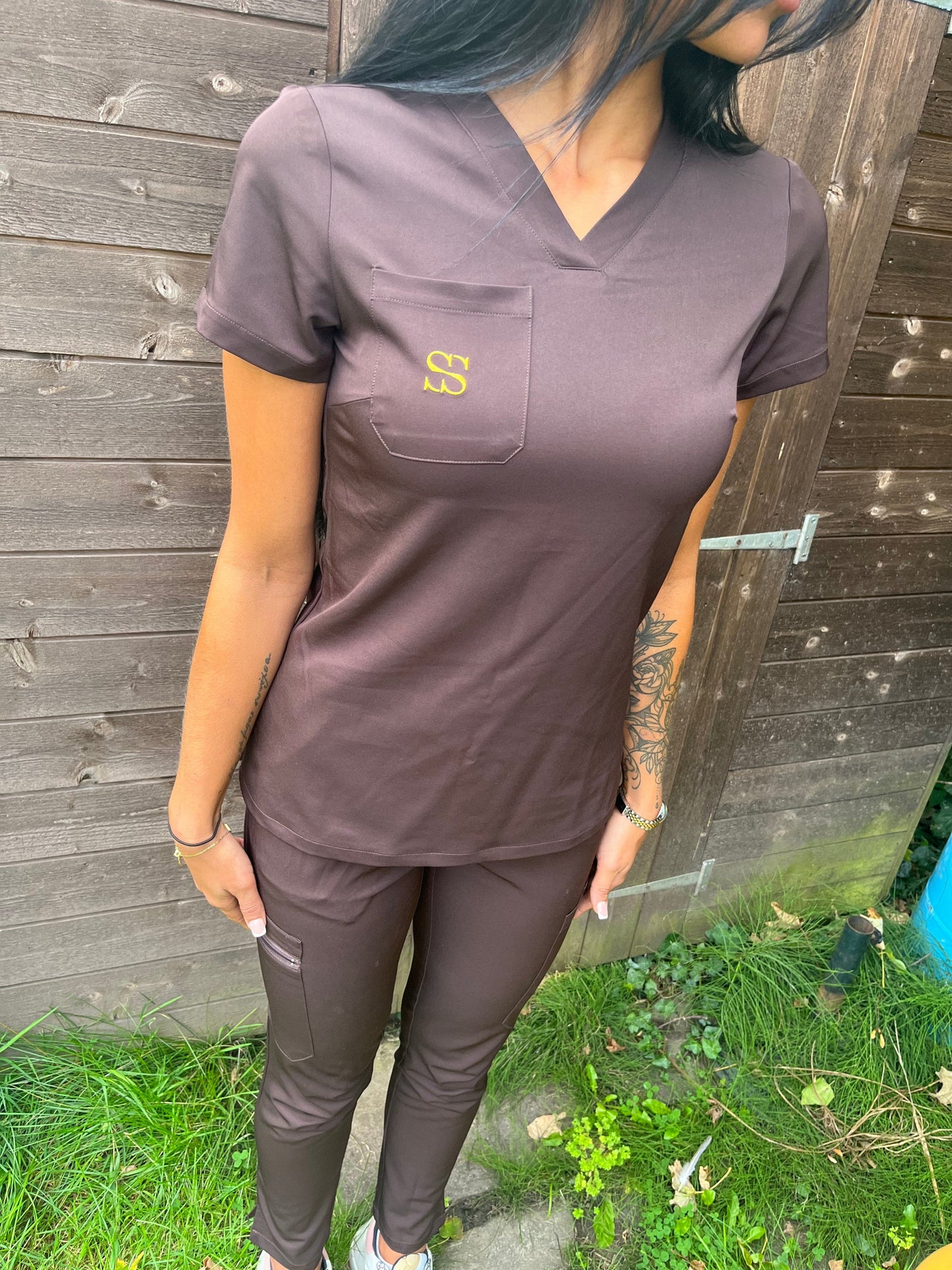 Chocolate V Neck Set 🤎 - [Swanky sets