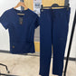 Aqua v neck open leg set
