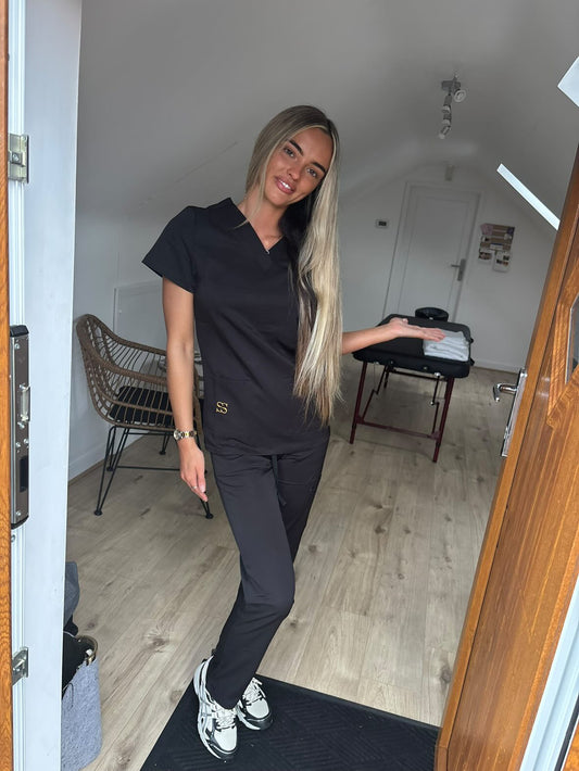 Black open leg bottoms