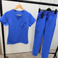 Blue V Neck Set