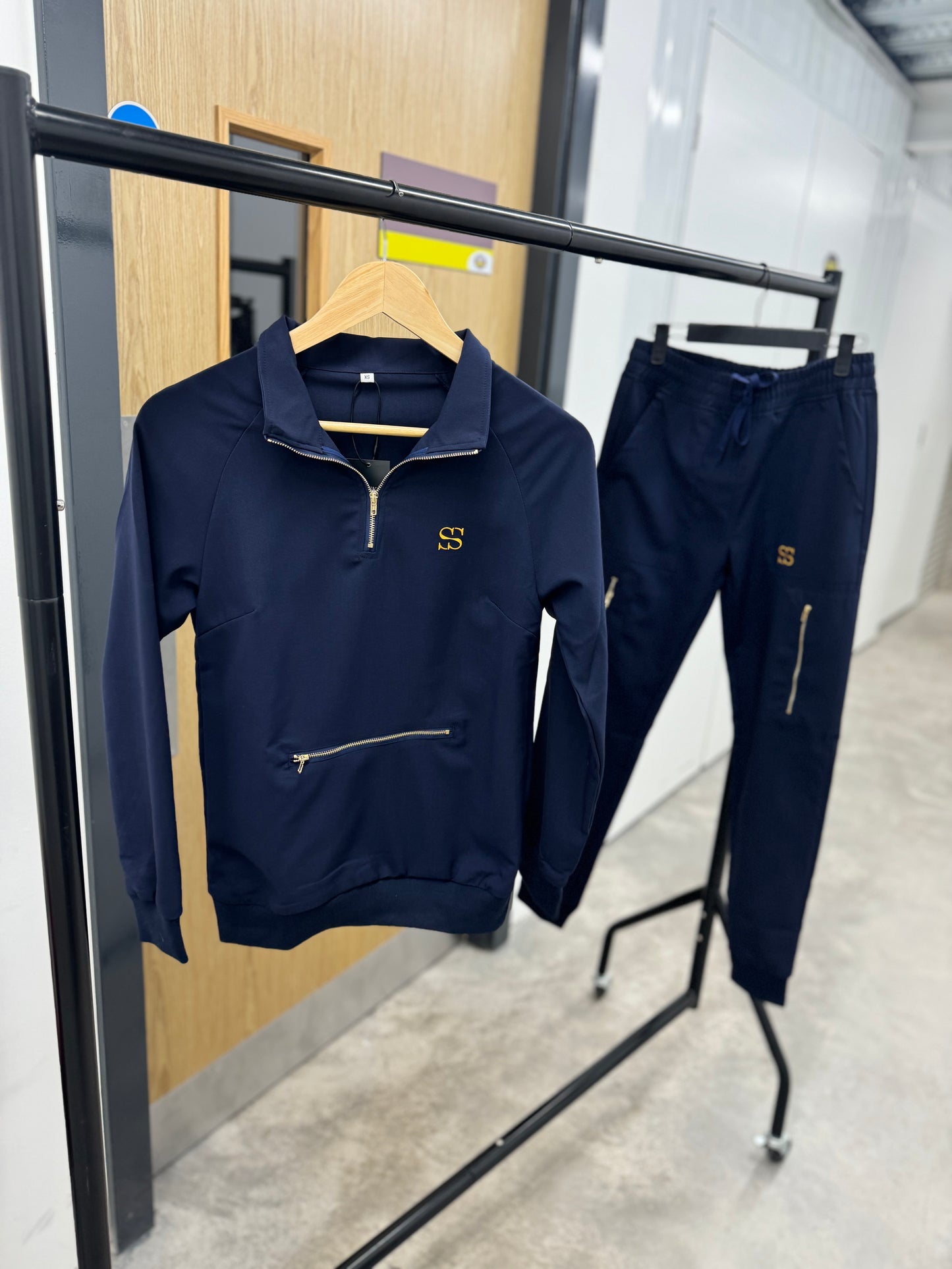 Navy long sleeve scrub set