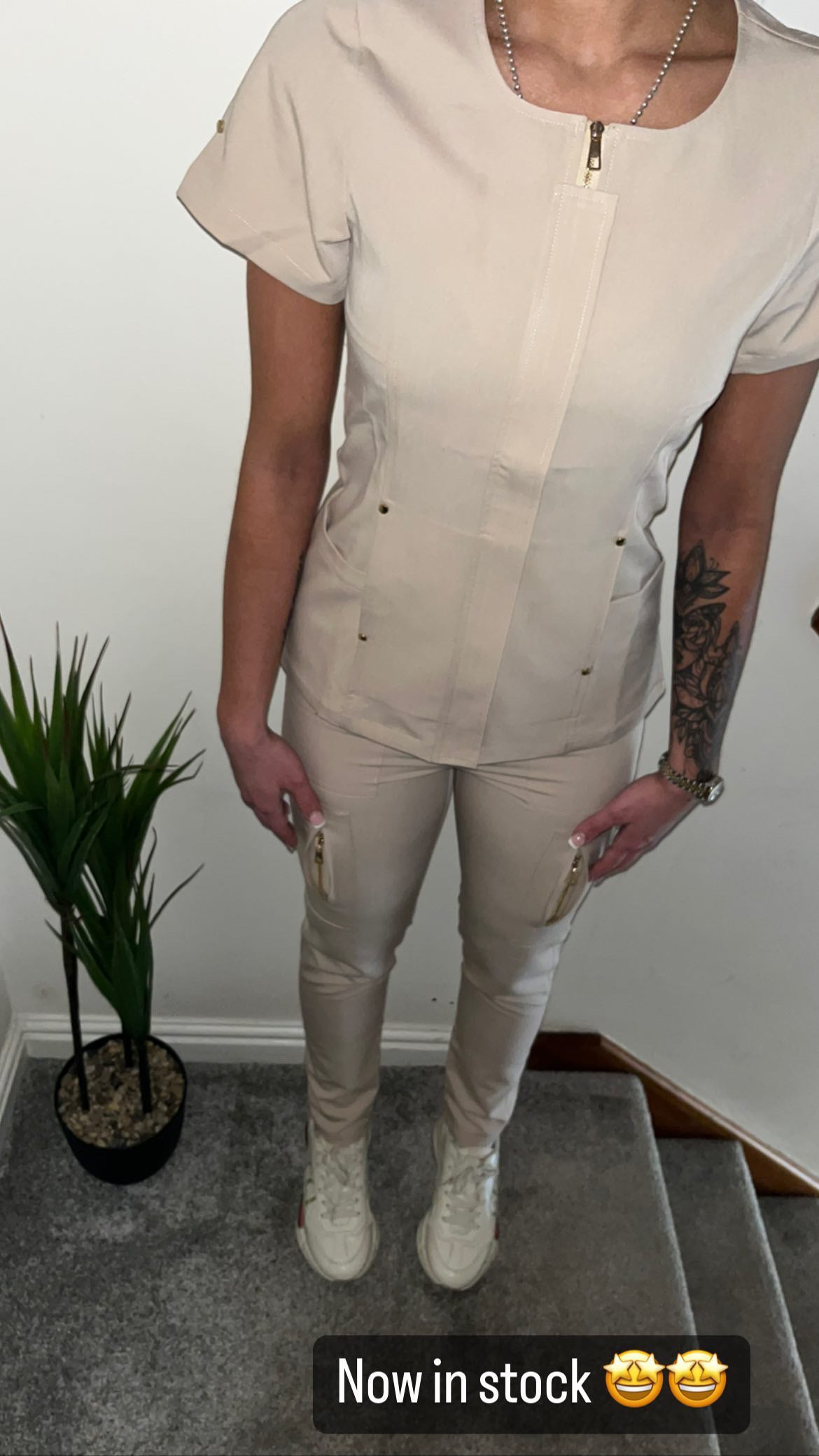 Beige Luxury Salon Uniform