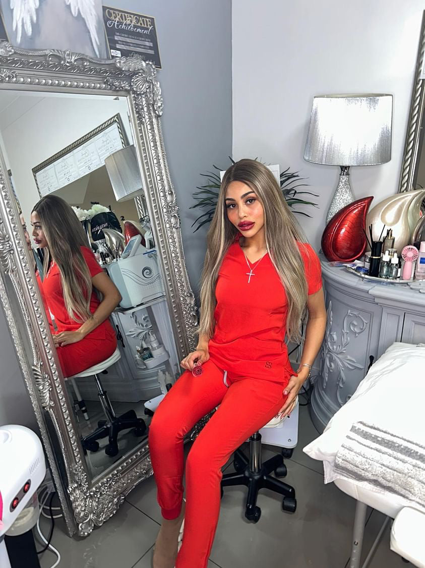 Red V Neck Deluxe Set ❤️ - Swankysets