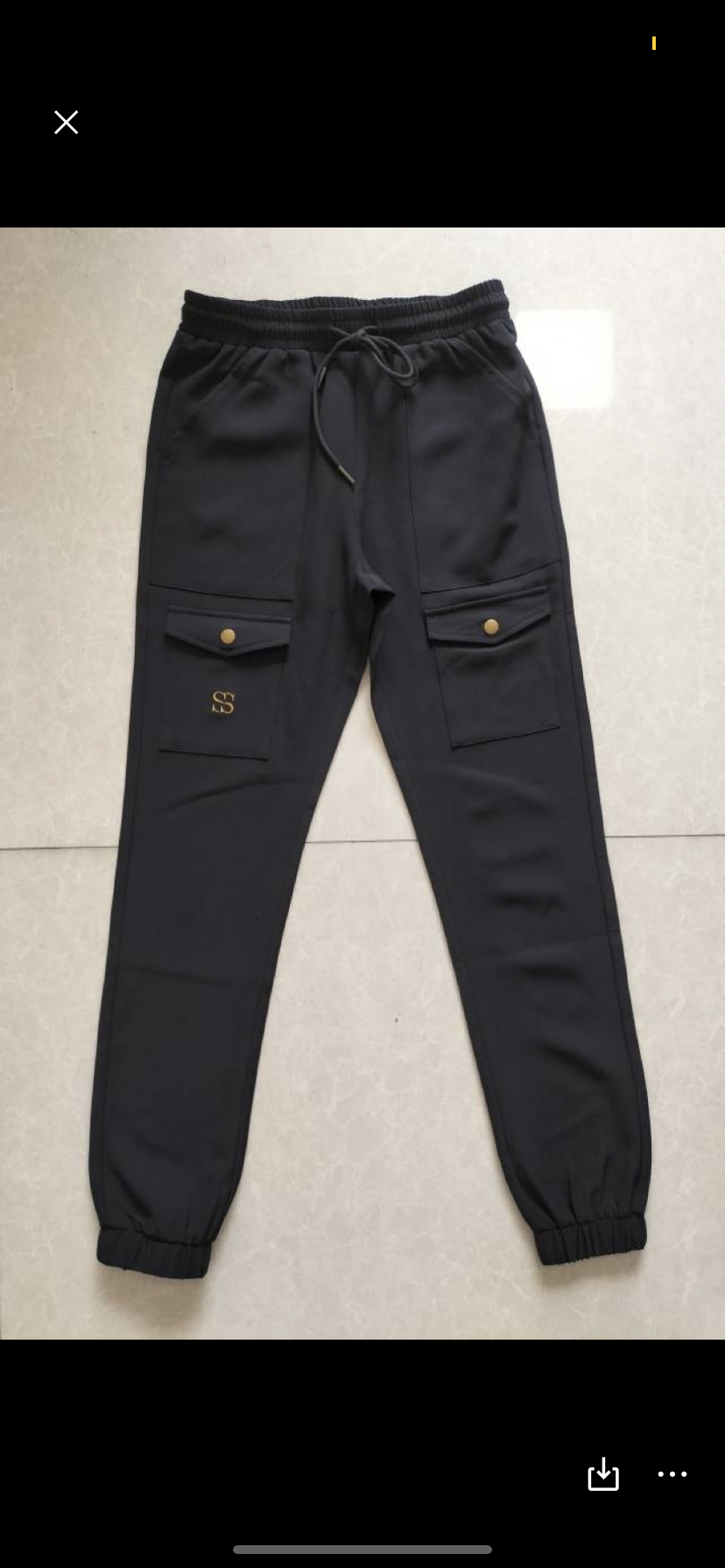 Petite Black Cargo Deluxe Pants