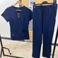 Aqua v neck open leg set