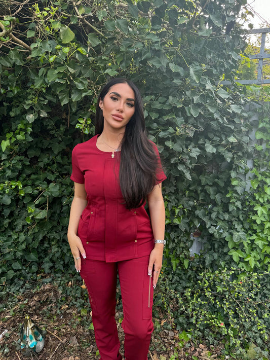 Burgundy Luxury Salon Uniform