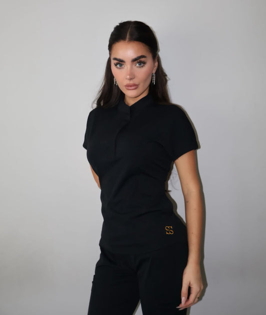 Black opulent scrub set