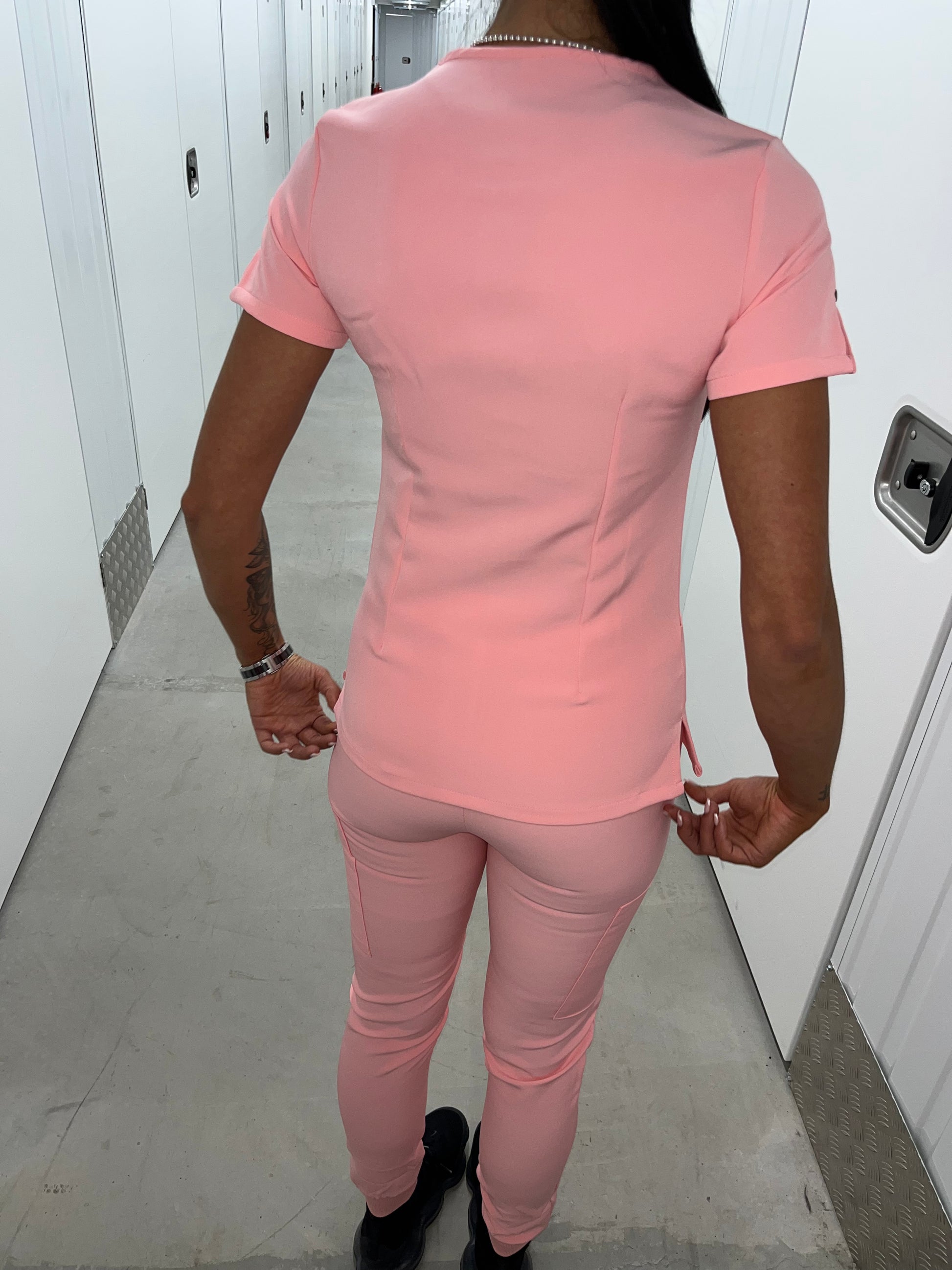 Bubblegum pink luxury salon uniform - [Swanky sets