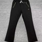 Black flared open leg pants